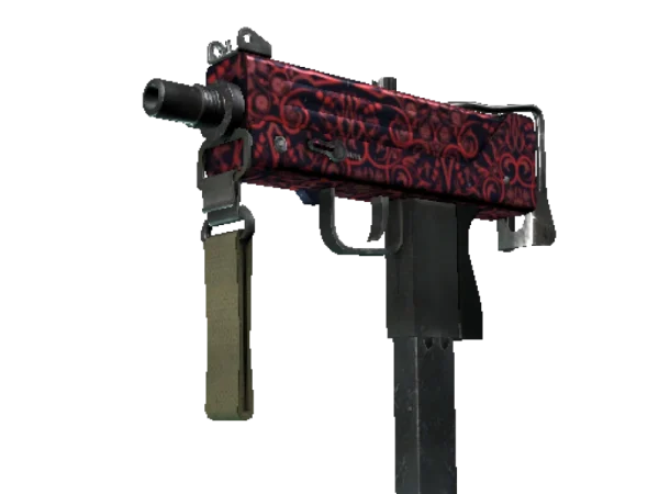 MAC-10 | Red Filigree (Field-Tested)